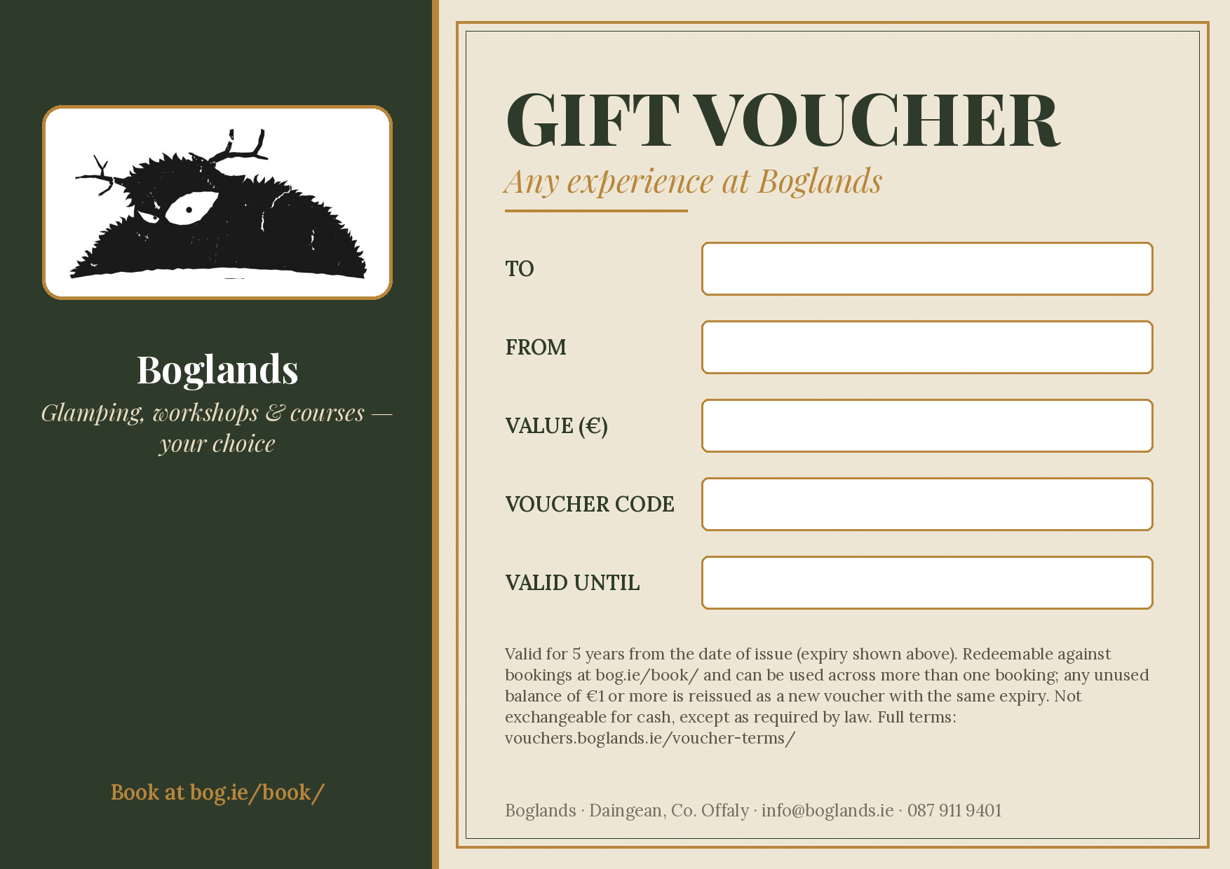 Boglands Gift Voucher