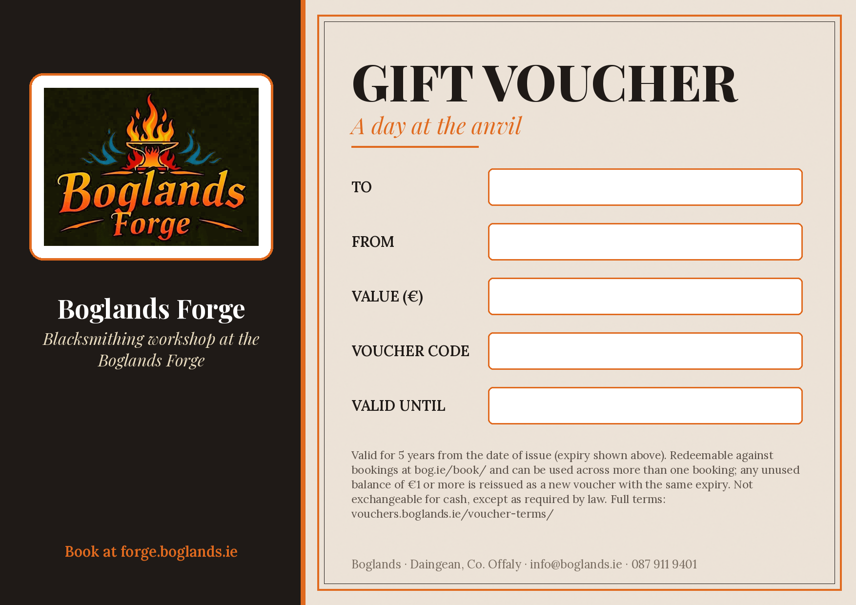 Boglands Forge Gift Voucher